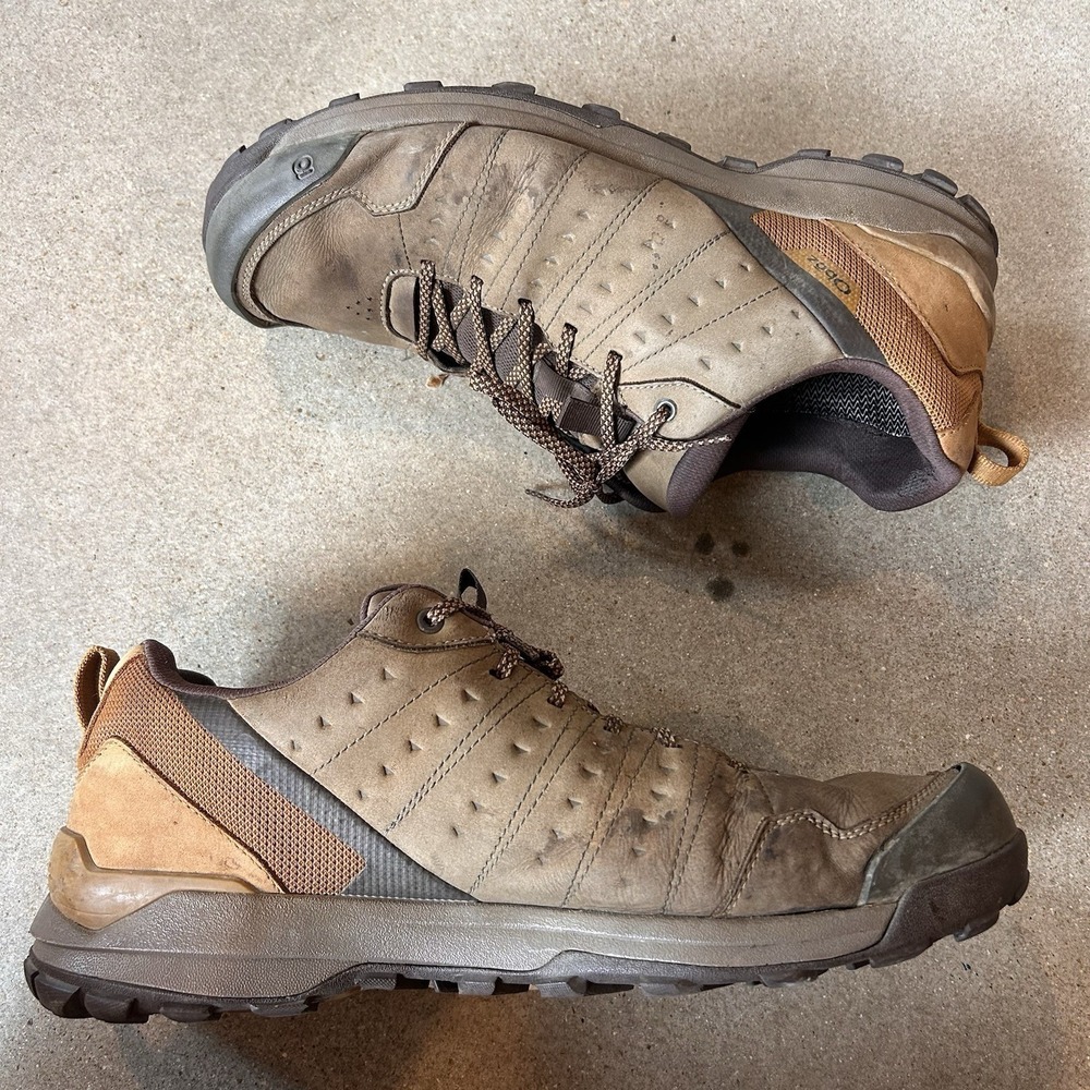 Oboz Mens Size 15 Wide Sypes Low Nubuck B-Dry Hiking Shoes